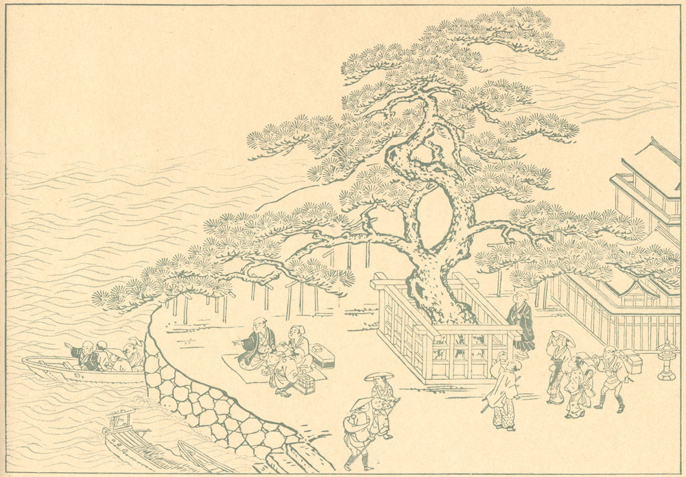 JAPAN. The Giant Fir- tree 1890 old antique vintage print picture